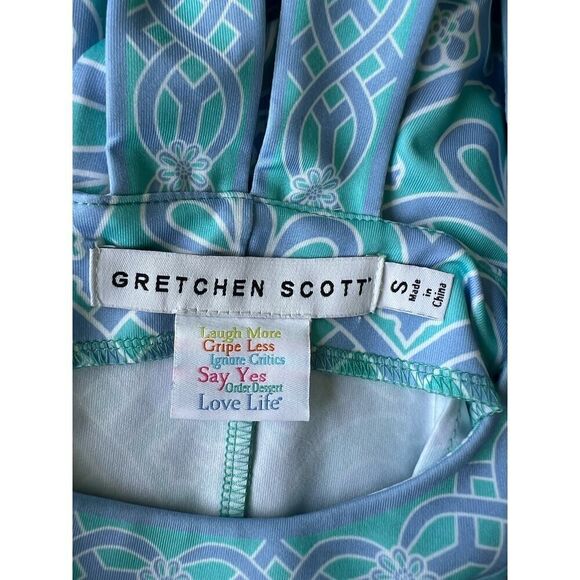 GRETCHEN SCOTT Size S Green Blue ISOSCELES Jersey Dress Piazza Stretch Women’s - Picture 9 of 9